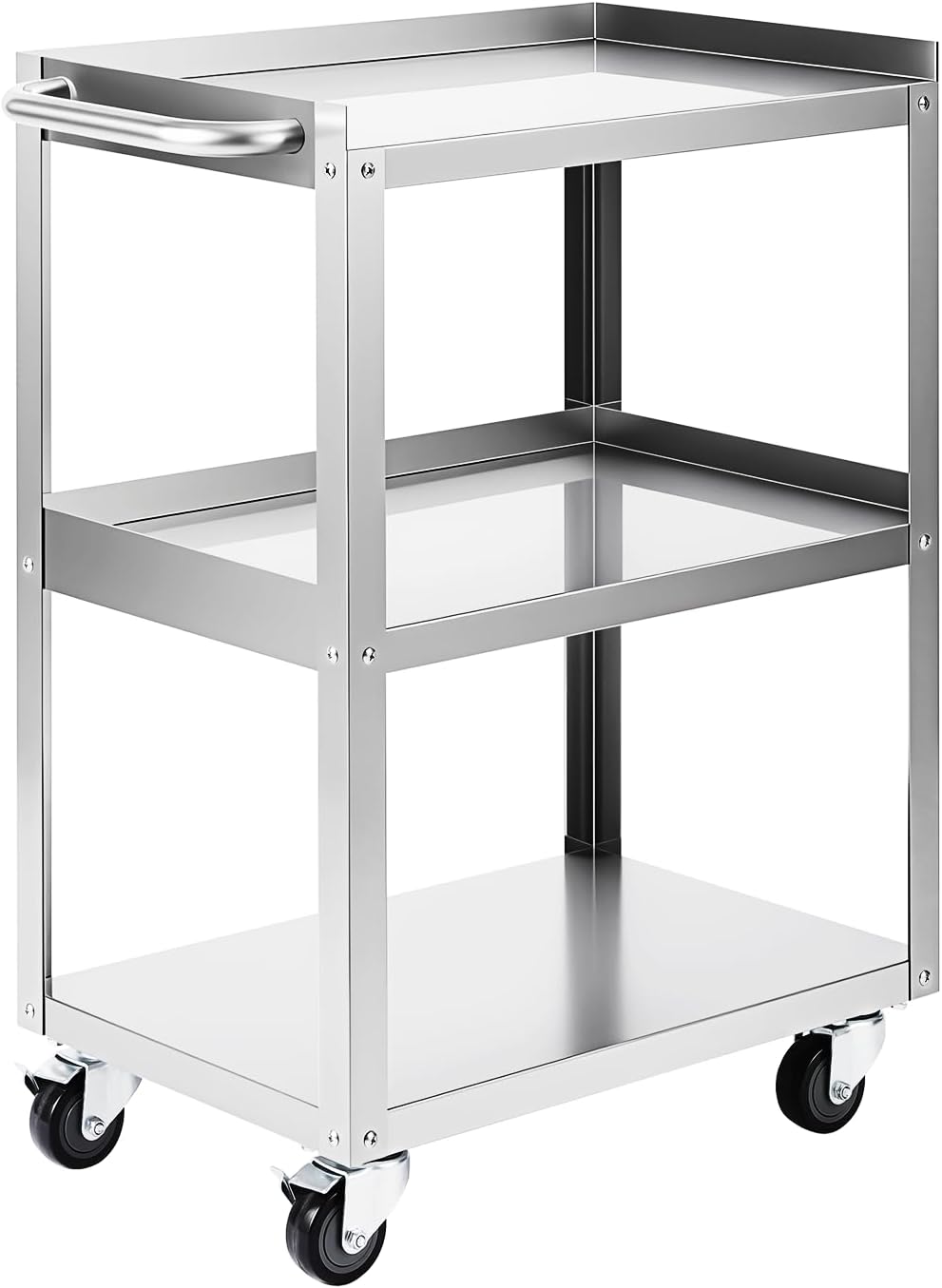 Workshop Tools Trolley - 3-laags roestvrijstalen rolwagen met wielen, 24