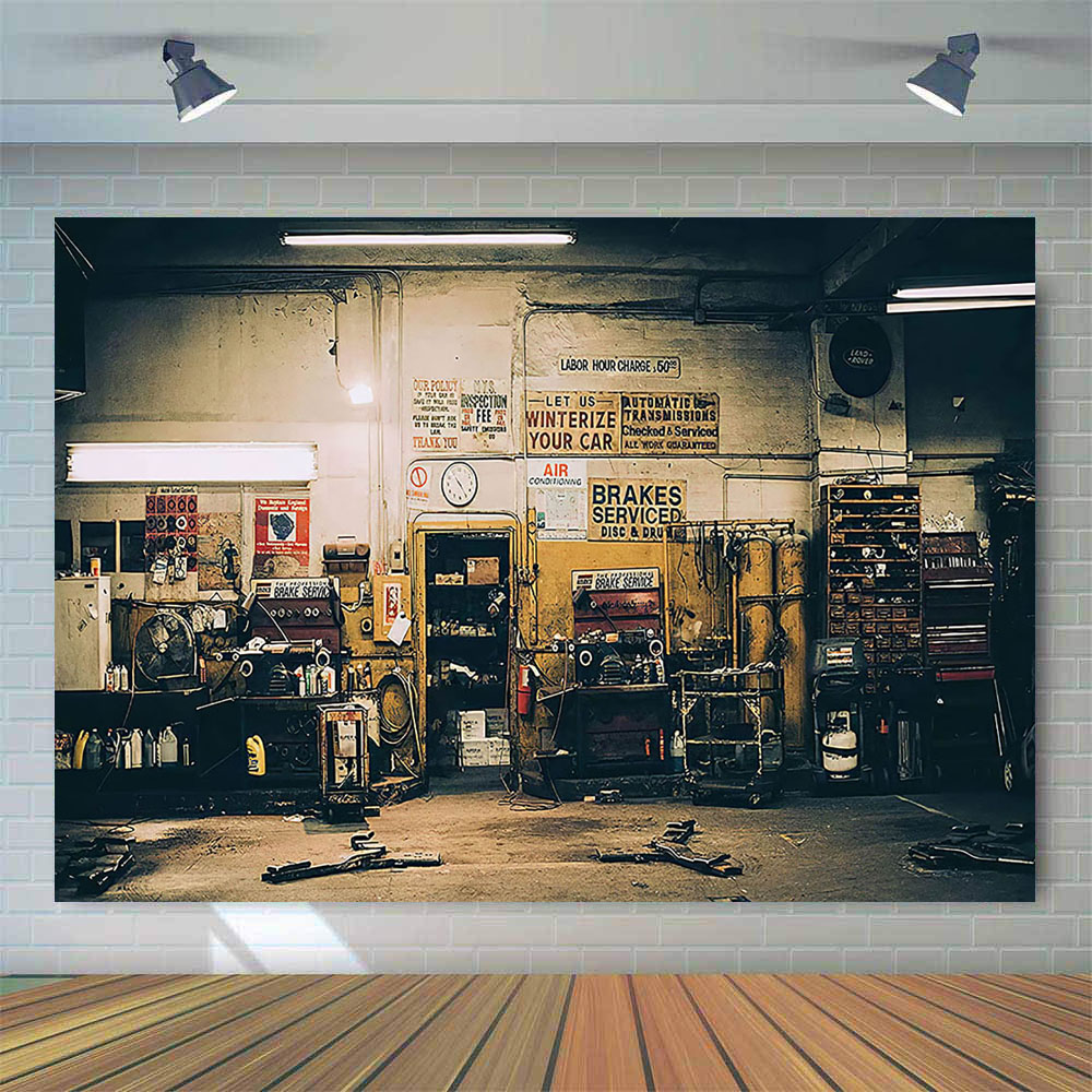 Retro Auto Reparaties Achtergr - Workshop Tools Background recensie en prijs