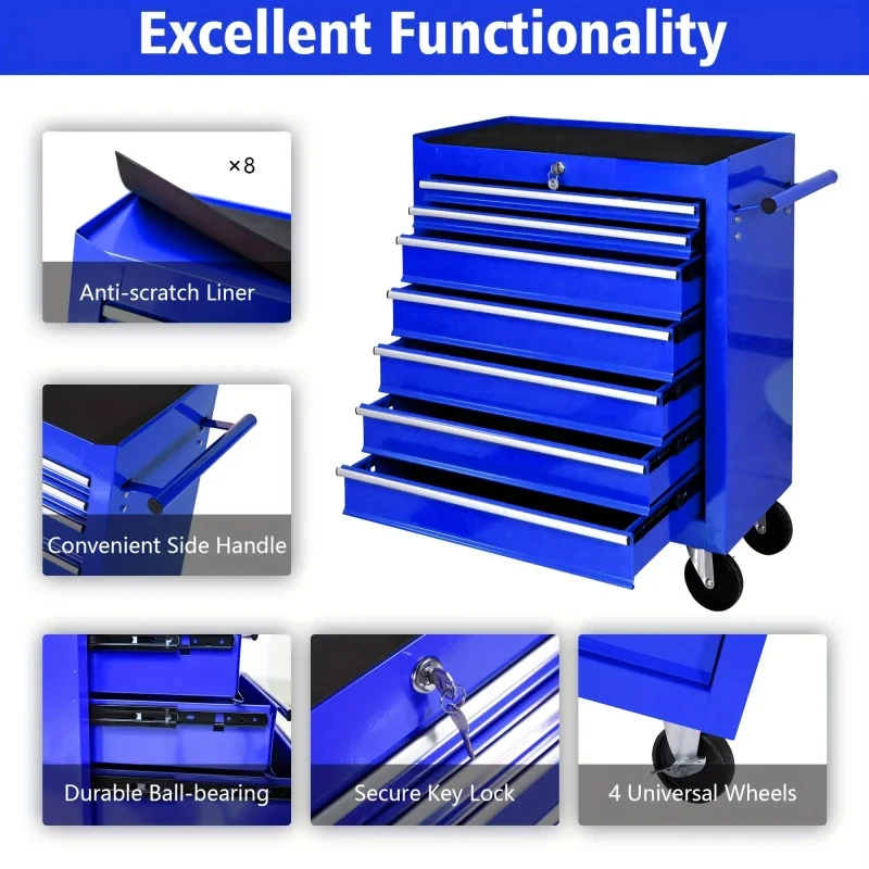 7-laden blauwe multifunctionel - Workshop Tools Trolley recensie en prijs