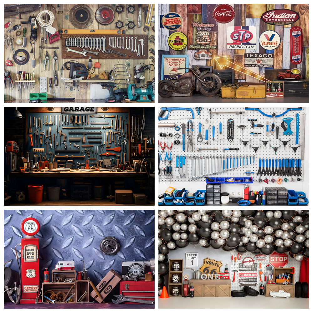 Vintage garage achtergronden a - Workshop Tools Background recensie en prijs