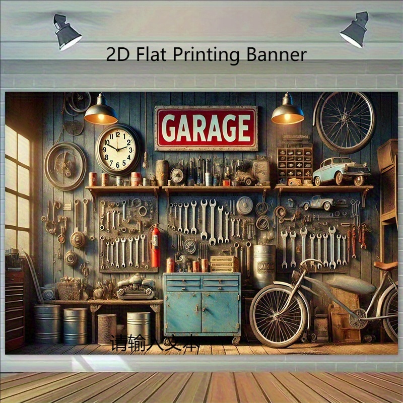 Industriële garage achtergrond - Workshop Tools Background recensie en prijs